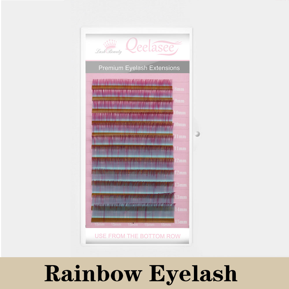 Qeelasee Gradient Colored Ombre Lashes 0.07mm
