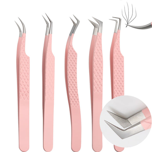 Fiber Tips Pink Tweezers