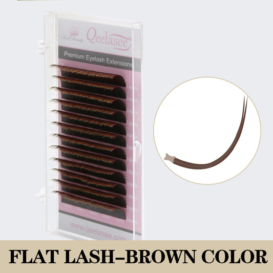 Brown Matte Flat Eyelash Extension Split Tips