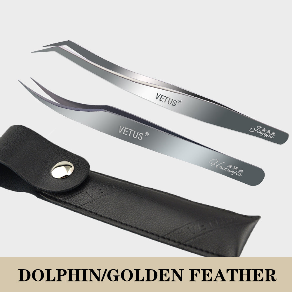 VETUS Golden Feather and Dolphin Tweezers