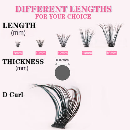 DIY Cluster Lash 120/200pcs+KIT