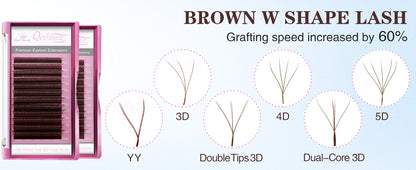 Qeelasee Brown Color 5D-W 0.07mm Eyelash Extension