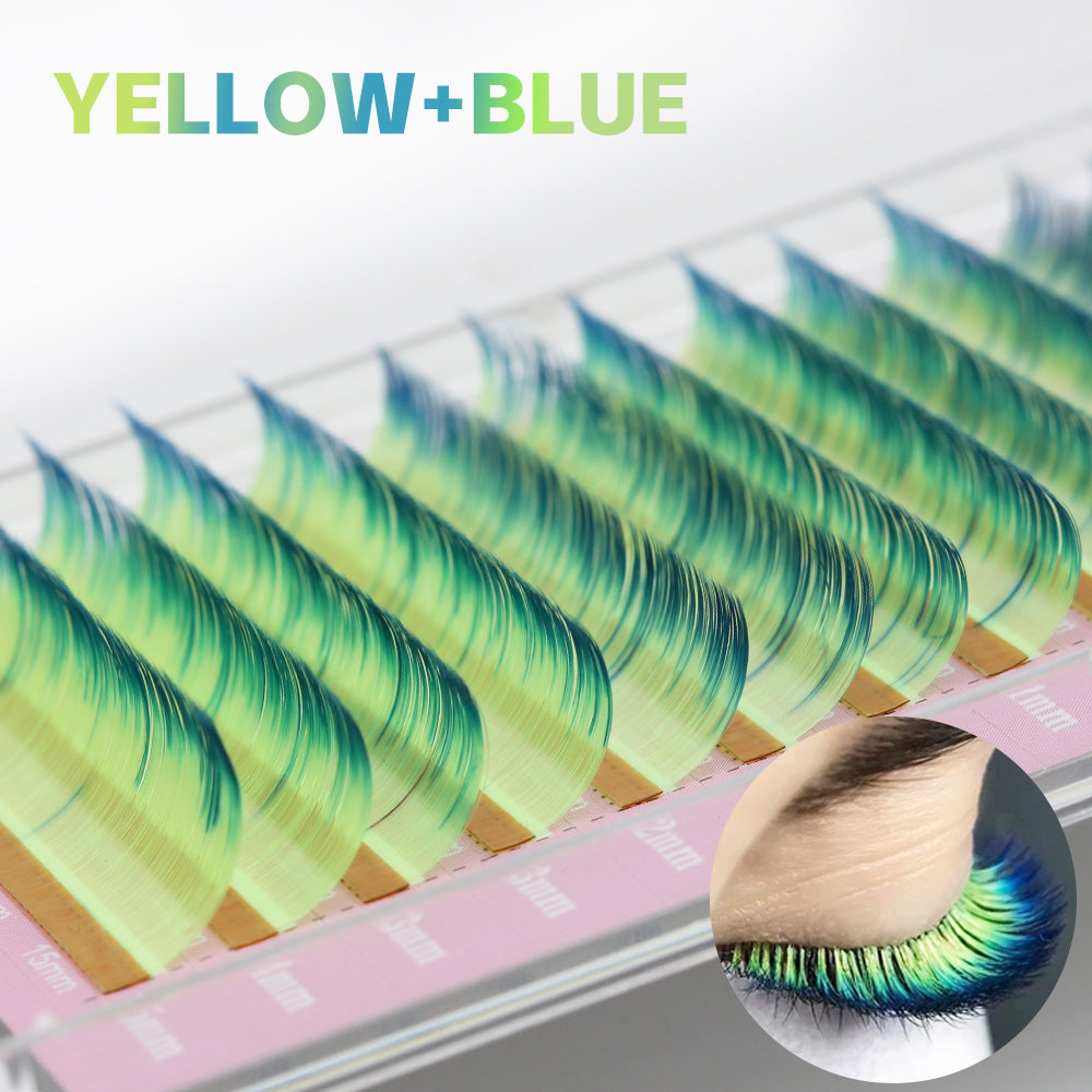 Qeelasee Gradient Colored Ombre Lashes 0.07mm