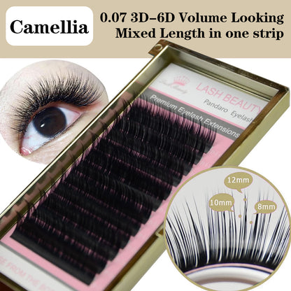 Camellia Eyelash 3D-6D 0.07 Volume Mixed Length in One Lash Strip
