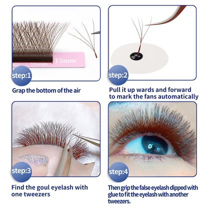 Qeelasee Brown Color 4D-W 0.07mm Eyelash Extension