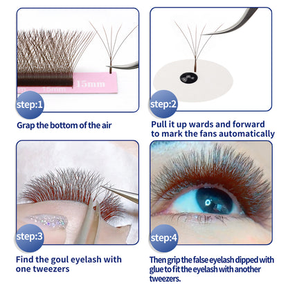 Qeelasee Brown Color 5D-W 0.07mm Eyelash Extension