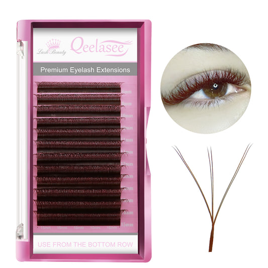 Qeelasee Brown Color W 0.07mm Eyelash Extension